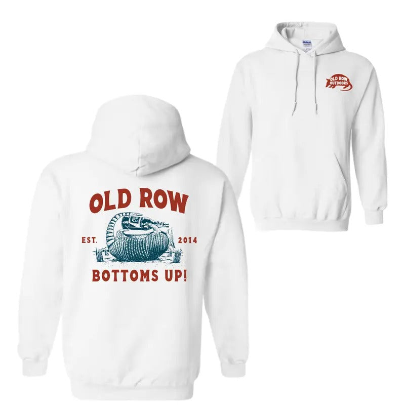 Old Row Bottoms Up Armadillo 2 Sided Hoodie Sweatshirt T-Shirt - Unisex Shirt - Trendy Shirt | GrindPrints.com