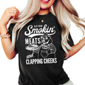 Old Row Smokin' Meats And Clapping Cheeks Vintage Graphic Shirt, Summer Cookout Gift, Funny BBQ Enthusiasts Shirt,...