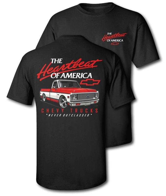 Old School Legend Tee Red Chevy 'Never Outclassed' Heather Rust Short Sleeve Crewneck Casual Graphic Top for Fans...