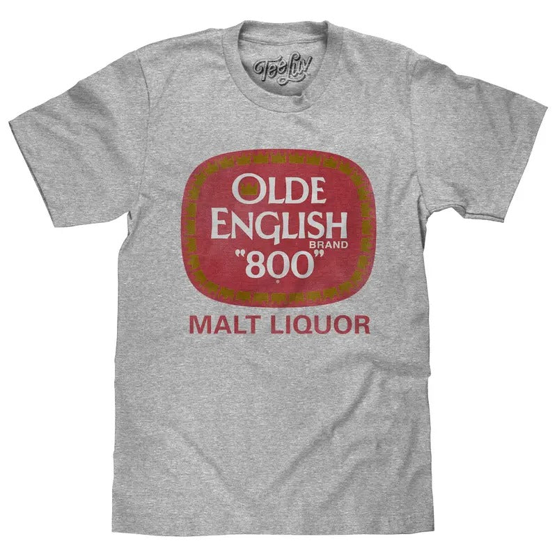 Olde English "800" Logo T-Shirt - Gray Hoodie, Sweatshirt | GrindPrints.com