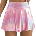 Ombre Metallic A Line Skirt High Waist Workout Skorts with Pocket T-Shirts, Hoodie, Sweatshirt | GrindPrints.com