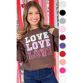 Ombre Sequin Love Valentines Graphic Sweatshirt T-Shirts, Hoodie | GrindPrints.com