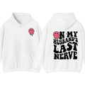 On My Husband's Last Nerve Shirt, Wife Life Tee, Wifey Women's Tops, Funny Women Double Sided Graphic Printed T-shirt,...