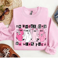 On Wednesday We Wear Pink Halloween Sweatshirt, Cute Pink Ghost Shirt, Pink Boo Book Halloween Sweater for men and women...