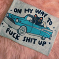 On my way, Funny Graphic Tee Loose unisex fit Hoodie, Sweatshirt | GrindPrints.com