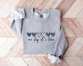 One Day At A Time Sweatshirt, Mental Health, Wellness, Hearts Sweatshirt, Women's Crew Neck, Crewneck Casual Comfort...