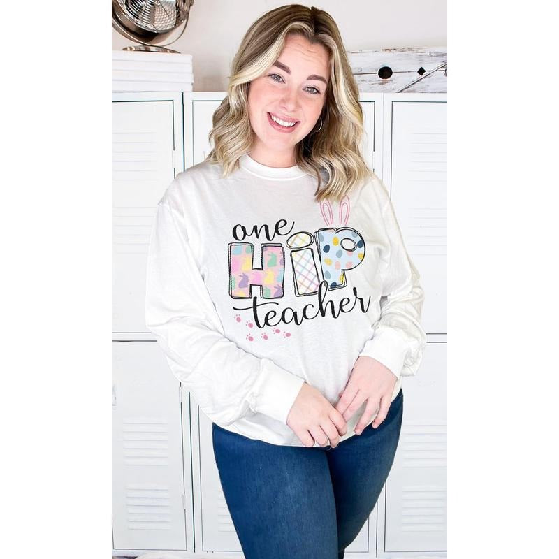 One Hip Teach Easter Long Sleeve T-Shirt Hoodie, Sweatshirt | GrindPrints.com