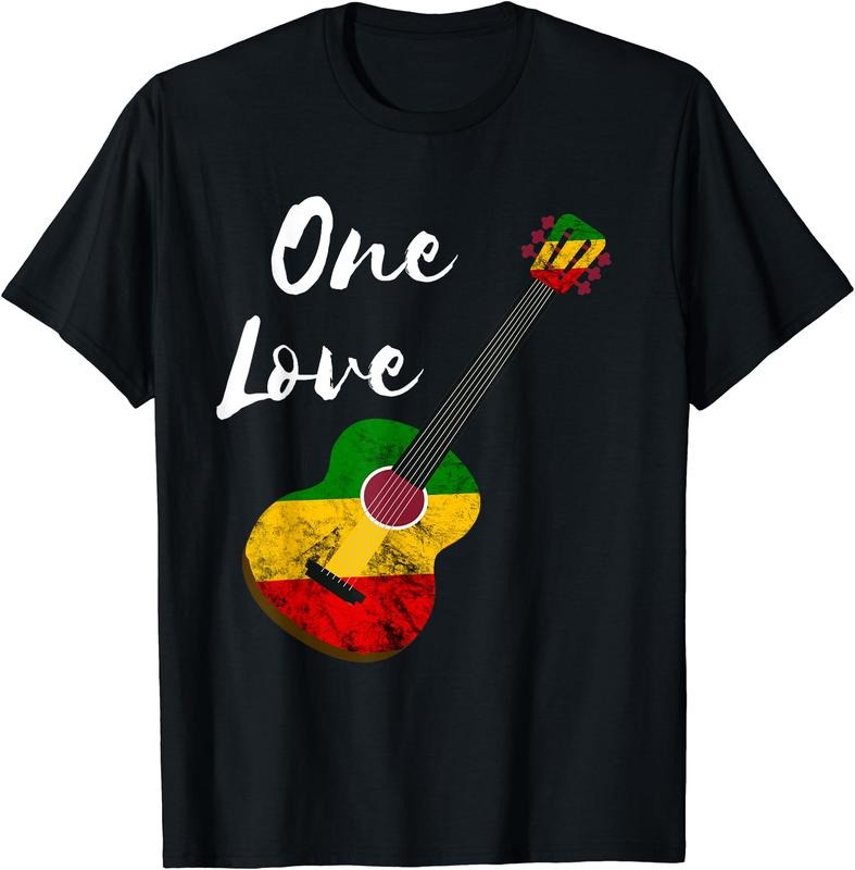 One Love Reggae Guitar Rastafari Roots Rasta Reggae T-Shirt Hoodie, Sweatshirt | GrindPrints.com