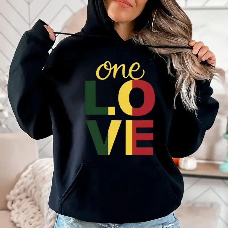 One Love Shirt, Sweatshirt, Jamaica Reggae Music Rasta Pride Peace Love Hoodie, Unisex Sweater Pullover Tee | GrindPrints.com