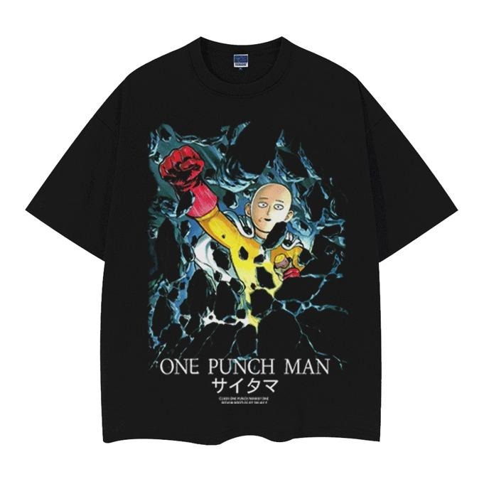 One Punch Man "Hero Saitama" Vintage Oversized Tee Anime T-shirt 100% Cotton Original Design Men's Top Streetwear Casual...