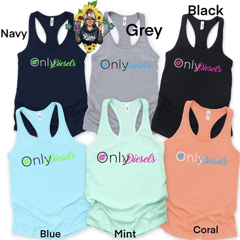 Only Diesels Women's Razorback Tank Top Casual Womenswear Comfort T-Shirts, Hoodie, Sweatshirt | GrindPrints.com