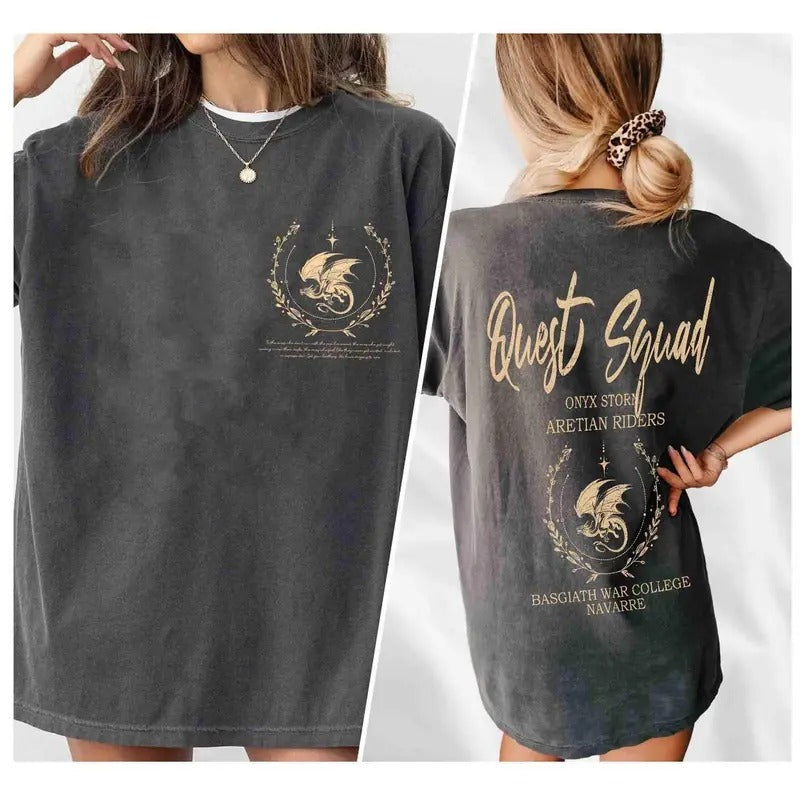 Onyx Storm Shirt, Quest Squad, fourth wing shirt, Xaden Riorson Violet, Fourth wing merch,Ridoc tshirt, Basgiath war...