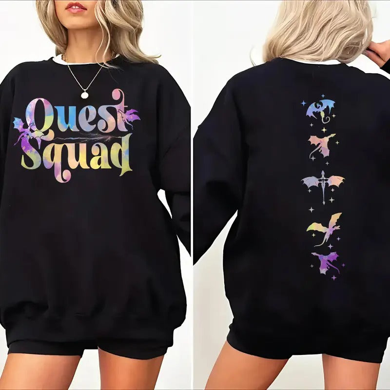 Onyx Storm Sweatshirt, Fourth Wing Quest Squad Shirt, Basgiath War College, Dragon Rider Tee, Xaden Riorson, Fourth Wing,...