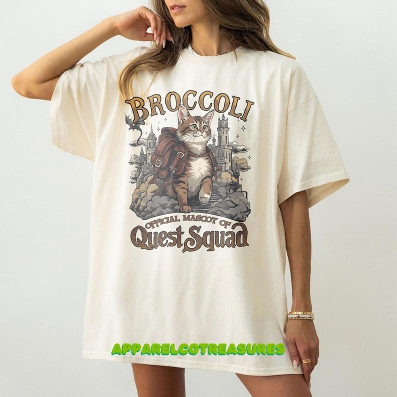 Onyx Storm T-Shirt, Fourth Wing Merch, Quest Squad T-Shirt, Broccoli The Cat T-Shirt Hoodie, Sweatshirt | GrindPrints.com