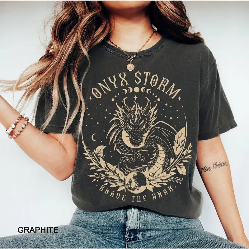 Onyx Storm T-Shirt, Fourth Wing Shirt, Dragon Rider Shirt, Iron Flame Merch, Gift For Book Lover, Bookish Shirt Hoodie,...