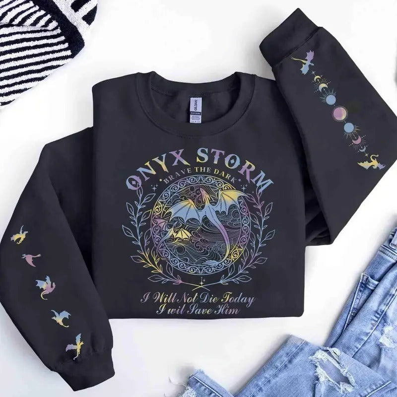 Onyx Storm sweatshirt, Violet Sorrengail sweatshirt, Fourth Wing Dragon Shirt, Basgiath War College Tee, Dragon Rider,...