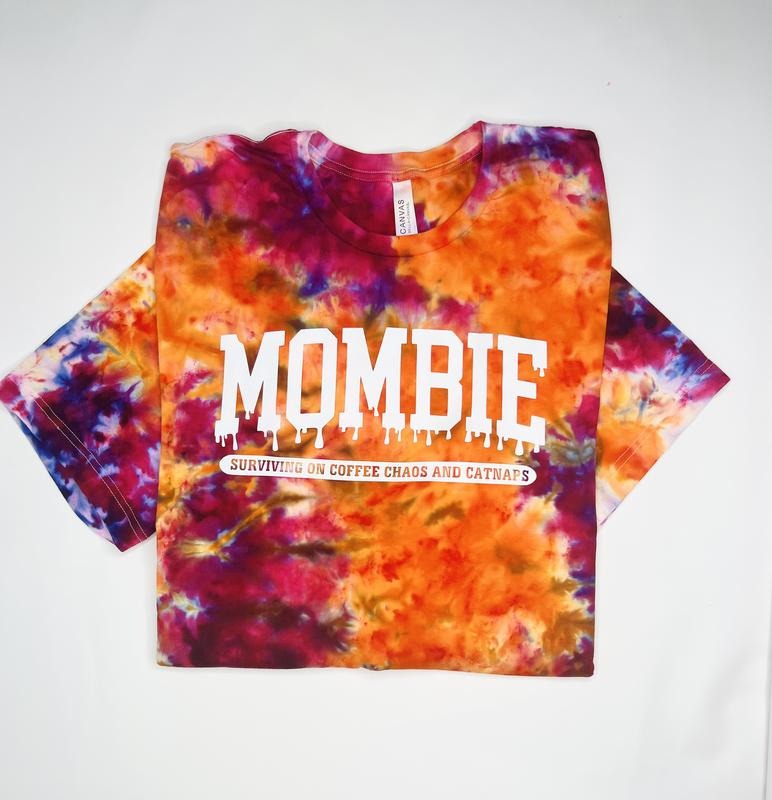 Orange Mombie Tie Dye T-shirt (Unisex) SMALL TO 5X Cotton T-shirt Hoodie, Sweatshirt | GrindPrints.com