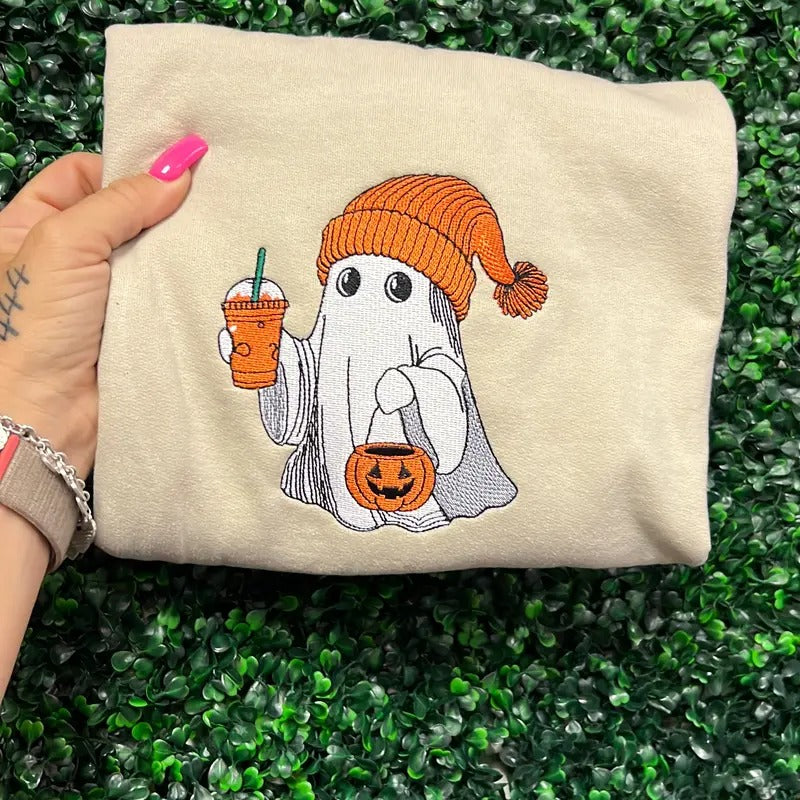 Orange embroidered iced coffee sweater T-Shirts, Hoodie, Sweatshirt | GrindPrints.com
