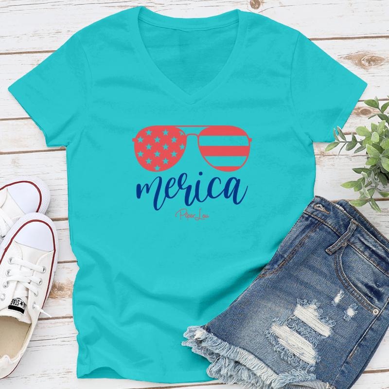 Merica Apparel, Proudly Printed In The USA, Tee / Tank / V Neck Gray / White / Blue / Hot Pink / Orange, #sassy #cute...