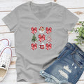Christmas | Coquette Christmas Apparel, Proudly Printed In The USA, Tee / Tank / V Neck Gray / White / Blue / Hot Pink /...