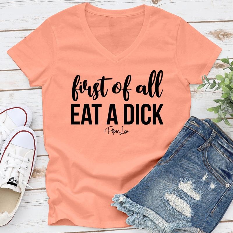 FLASH SALE | First Of All Eat A D* Apparel, Proudly Printed In The USA, Tee / Tank / V Neck Gray / White / Blue / Hot...