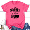A Little Country A Little Hood Apparel, Proudly Printed In The USA, Tee / Tank / V Neck Gray / White / Blue / Hot Pink /...