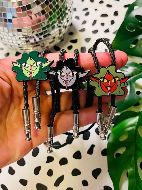 Orc Girl Bolo Ties - Hand Drawn - Purple, Green or Red. T-Shirts, Hoodie, Sweatshirt | GrindPrints.com