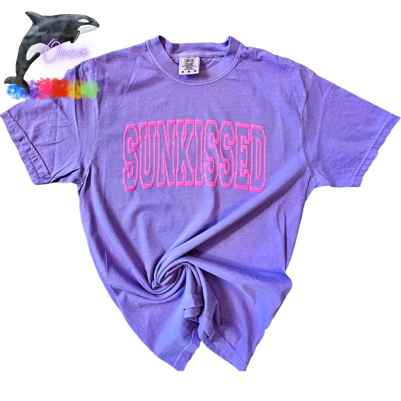 Orca ~ "SUNKISSED" Puff Unisex T-shirts ~ Comfort Colors ~ Summer ~ Women's T-shirts Hoodie, Sweatshirt | GrindPrints.com
