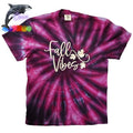 Orca ~ FALL VIBES Metallic Silver Puff on Spiral Tie Dye T-shirts ~ Comfort Colors ~ Fall Women Shirts Womenswear Hoodie,...