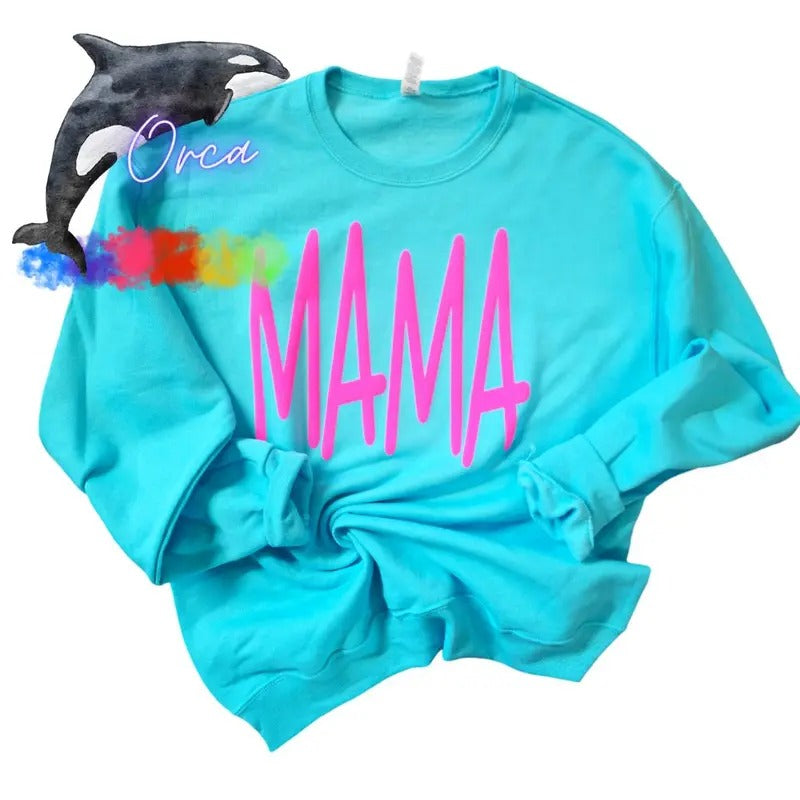 Orca ~ Unisex Sweatshirt with Puff ~ Custom Wording ~ Small - 4XL T-Shirts, Hoodie | GrindPrints.com