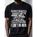 Original Running Four Seasons Funny Graphic Crew Neck T-Shirt - Humorous "Either Work Well or Pass a Drug Test" Saying