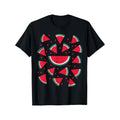 Outdoor men's clothing quality material, watermelon pattern summer fruit lovers fruit sliced seed T-shirt, everything...