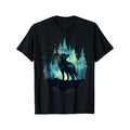 Outdoor men's crew neck T-shirt, comfortable and breathable, Wolf rainbow animal lovers art landscape wildlife T-shirt,...