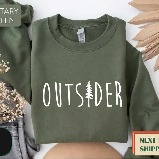 Outsider Sweatshirt, Mountain Sweatshirt, Nature Shirt, Outdoor Enthusiast Sweatshirt, Hiking Shirt Knit Menswear Casual...