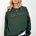 Oversized Vintage Wicked Sweatshirt, Nostalgic Wizard of Oz Font Cozy Crewneck, Broadway Musical Theater Gift Shirts,...