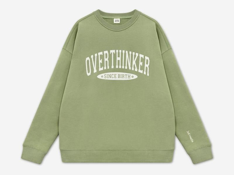 Overthinker Since Birth Crewneck Sweatshirt DRG, Classic Cotton T-Shirts, Hoodie | GrindPrints.com