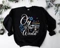 Oy To The World Sweatshirt, Funny Hanukkah Hoodie, Gift Sweatshirt For Jewish, Celebration Long Sleeve, Menorah Hoodie...