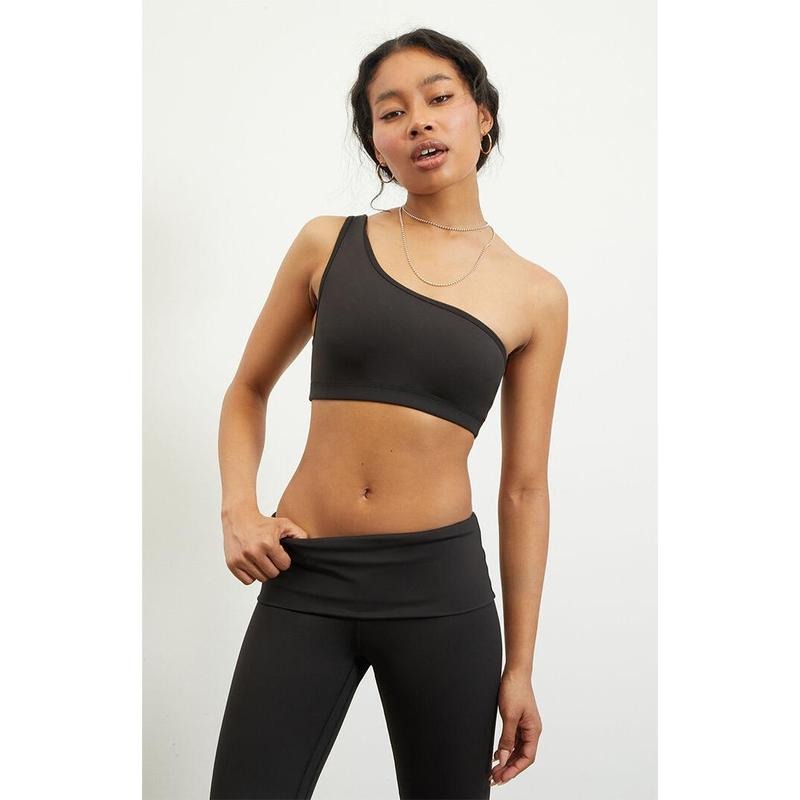 PAC 1980 Women's Active Black Bolt One Shoulder Sports Bra T-Shirts, Hoodie, Sweatshirt | GrindPrints.com