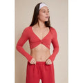 PAC 1980 Women's Active Red Twist Front Knotted Long Sleeve Top T-Shirts, Hoodie, Sweatshirt | GrindPrints.com