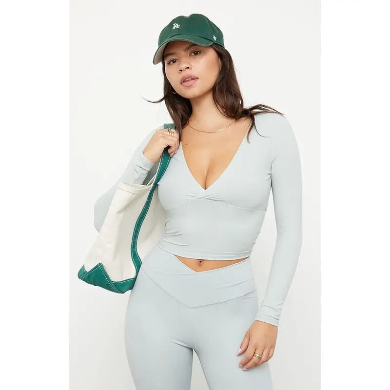 PAC 1980 Women's Active V Surplice Long Sleeve Top T-Shirts, Hoodie, Sweatshirt | GrindPrints.com