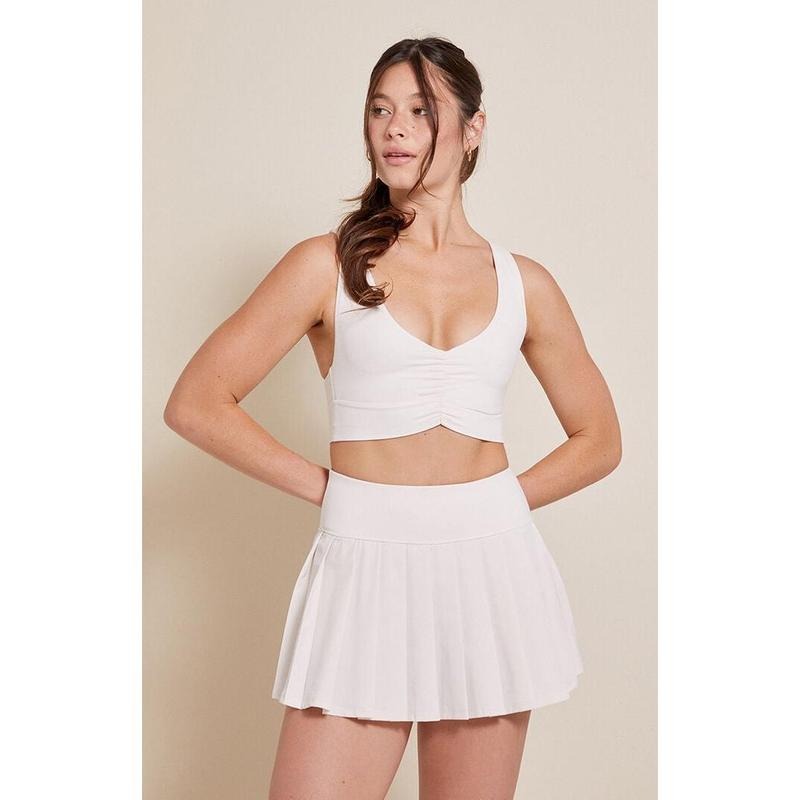 PAC 1980 Women's PAC WHISPER Active Ivory Dropped Waist Pleated Mini Skort T-Shirts, Hoodie, Sweatshirt | GrindPrints.com