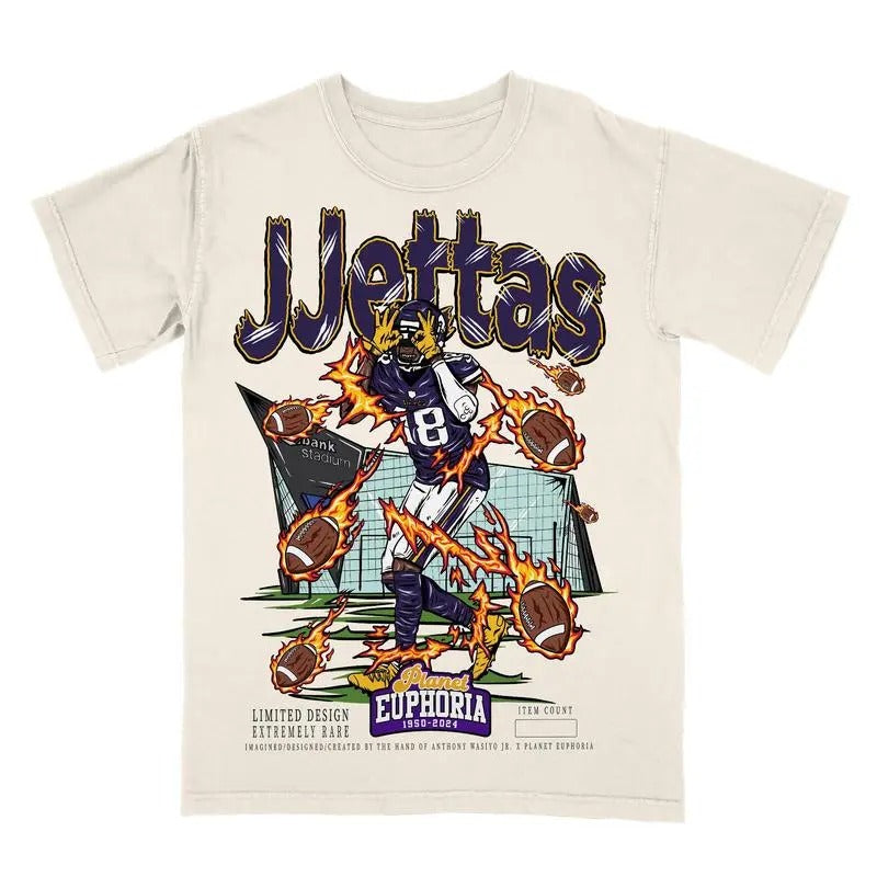 PE Justin Jefferson Planet Euphoria Shirt, Vintage Style 90s Retro Tee Hoodie, Sweatshirt | GrindPrints.com