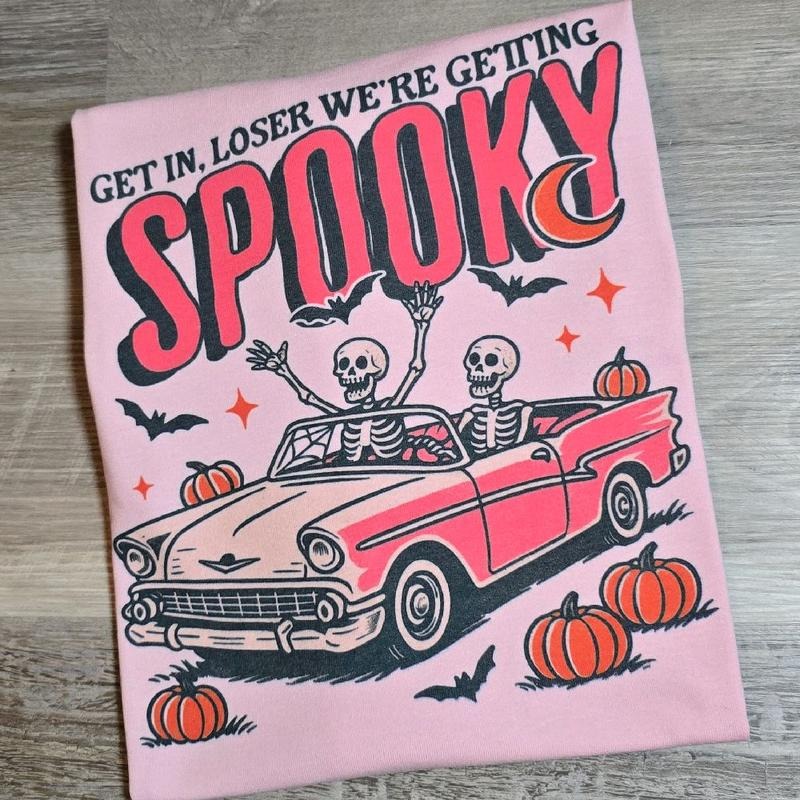 PINK Get in loser were getting spooky Graphic Tee Hoodie, Sweatshirt | GrindPrints.com