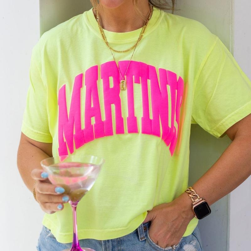 PUFF 'MARTINIS' Boxy Tee Hoodie, Sweatshirt | GrindPrints.com