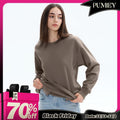 PUMIEY Women's Oversized Sweatshirt Fleece Crew Neck Long Sleeve Pullover with Pockets, 66.4% Polyester, Casual Style for...