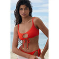 PacSun Eco Red Brit Ribbed Tie Front Tank Bikini Top T-Shirts, Hoodie, Sweatshirt