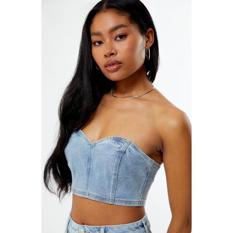 PacSun Women's Glitter Frost Denim Tube Top T-Shirts, Hoodie, Sweatshirt | GrindPrints.com