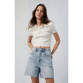 PacSun Women's Light Indigo Ripped Denim Dad Jorts T-Shirts, Hoodie, Sweatshirt | GrindPrints.com
