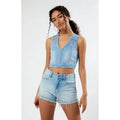 PacSun Women's Light Indigo V-Neck Denim Vest T-Shirts, Hoodie, Sweatshirt | GrindPrints.com