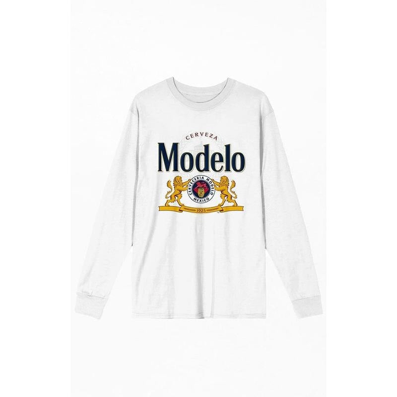 PacSun Women's Modelo Beer Logo Long Sleeve T-Shirt Hoodie, Sweatshirt | GrindPrints.com
